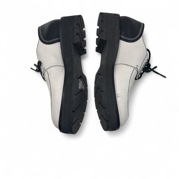 $595 3.1 Phillip Lim White/Black Leather Brogue Creeper Flats Sz 41 - Picture 6 of 10